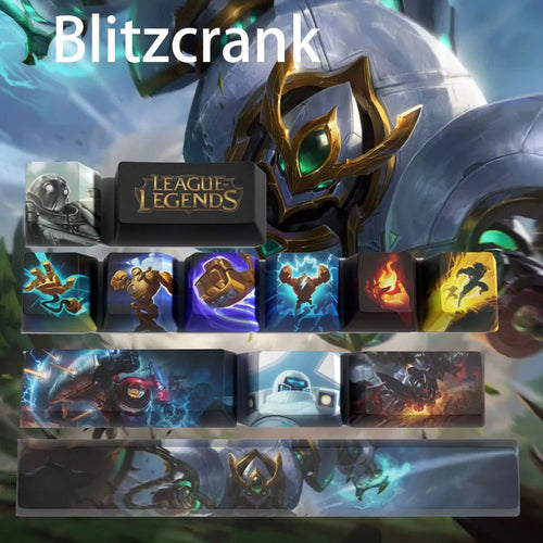 Keycaps Blitzcrank League of Legends – Set mit 12 PBT-Tasten für mechanische Tastaturen