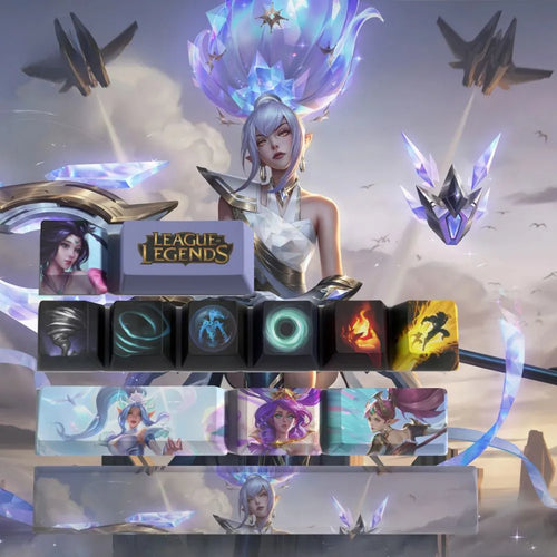 Janna League of Legends Keycaps – 12er-Set PBT-Tastenkappen für mechanische Tastaturen