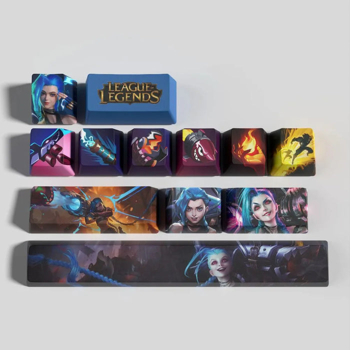 The promises this set does not make — Jinx Keycaps League of Legends – Set of 12 PBT Keycaps for Mechanical Keyboards