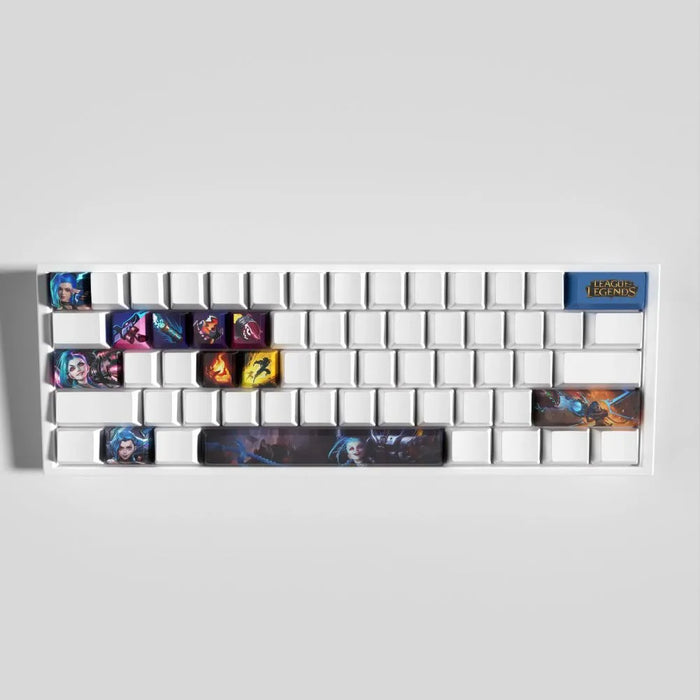 Two saturated colours: what the printing makes of them — Jinx Keycaps League of Legends – Set of 12 PBT Keycaps for Mechanical Keyboards