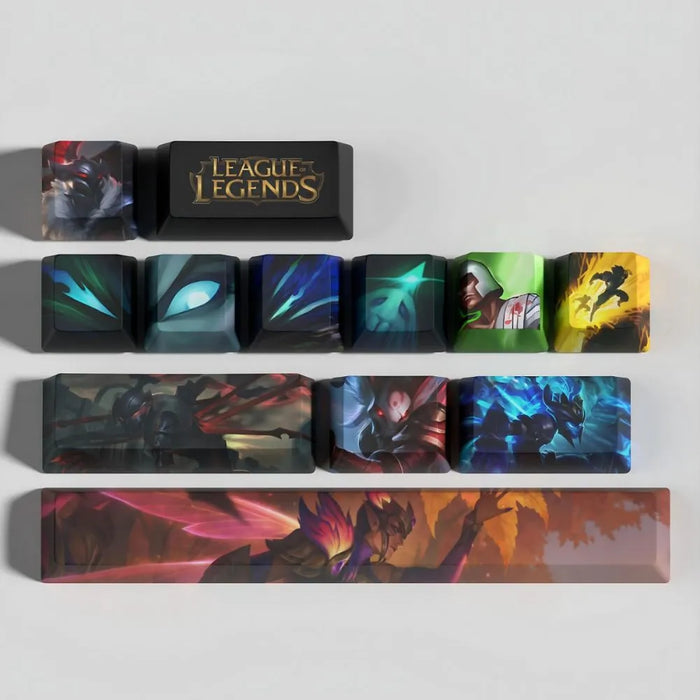 Was das Blaugrün nicht abdeckt — Kalista League of Legends Tastenkappen – 12er-Set PBT-Tastenkappen