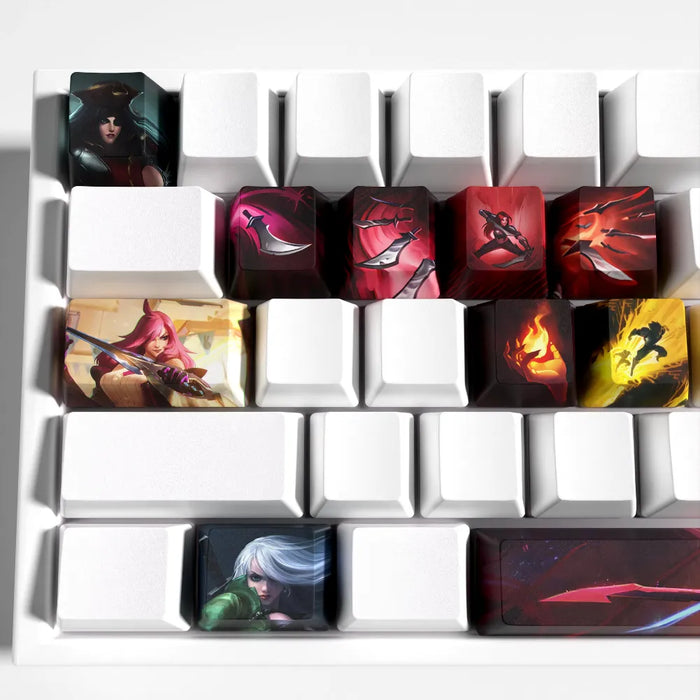 Katarina, the blade of Noxus on twelve keycaps — Katarina Keycaps League of Legends – Set of 12 PBT Keycaps for Mechanical Keyboard