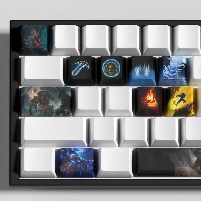 Abyssal blue and weathered metal — Nautilus Keycaps for Mechanical Keyboards – Set of 12 Durable PBT