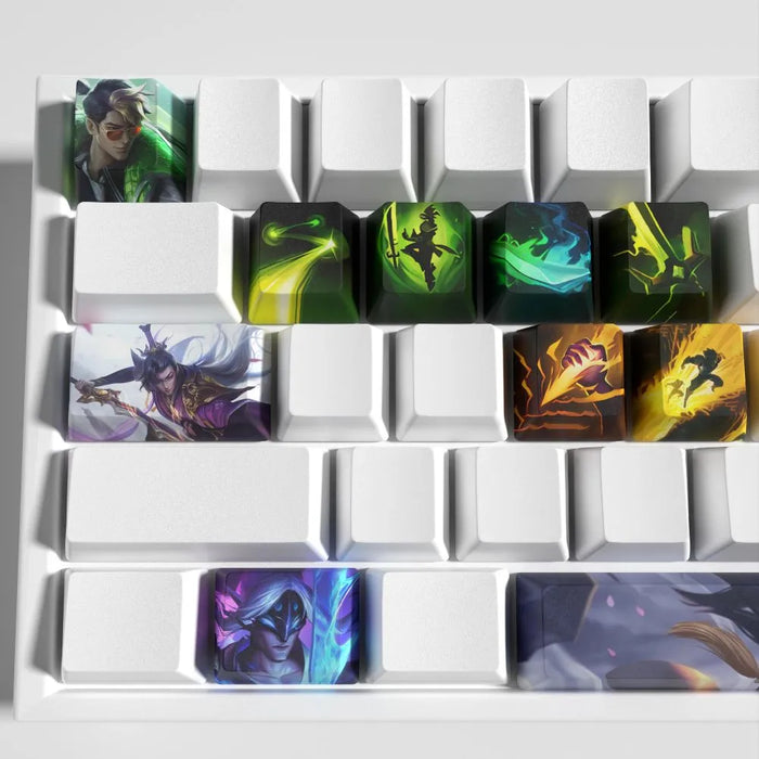The swordsman of Ionia across twelve keycaps — Master Yi Keycaps for Mechanical Keyboards – 12 Durable PBT Keycaps