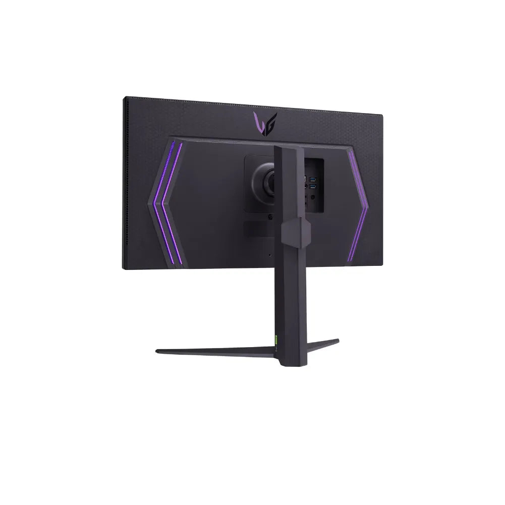 Vue arrière du LG UltraGear 27GR95UM-B avec connectiques HDMI et DisplayPort.