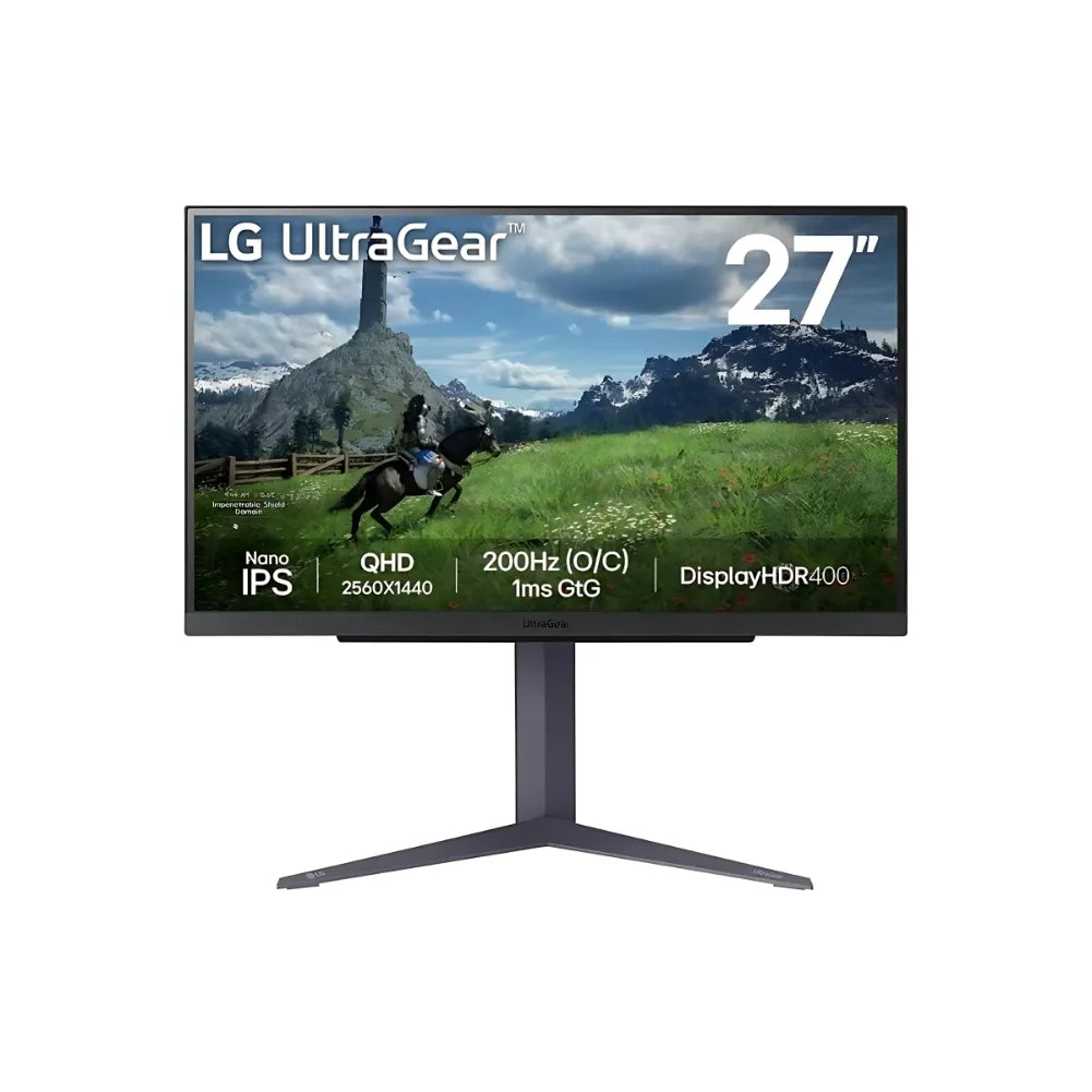 Écran LG UltraGear 27GS85Q-B 27 pouces avec design sans bordures.