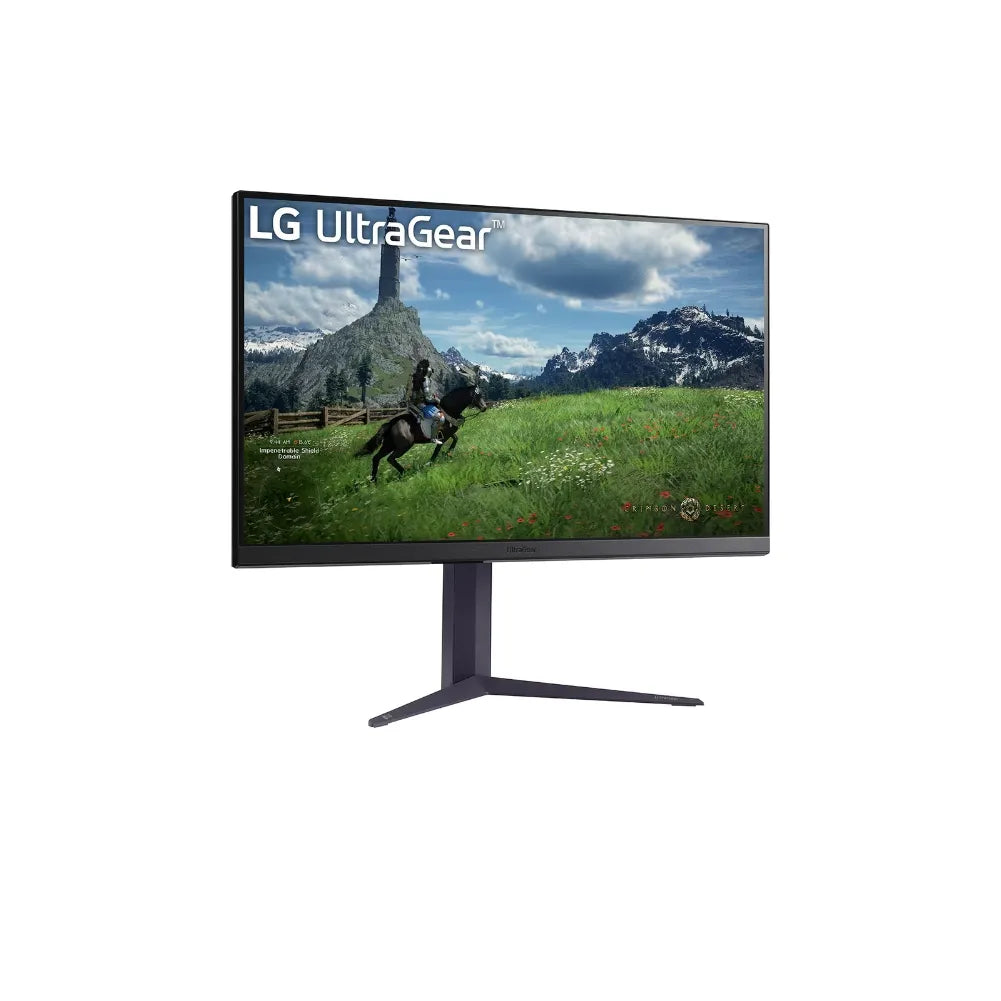 Écran LG UltraGear 32GS85Q-B avec design sans bordures.