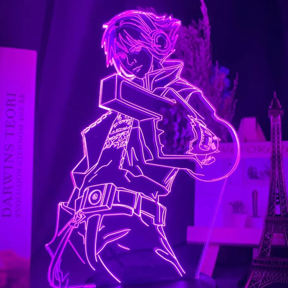 Lampe 3D LED Ezreal de couleur rose