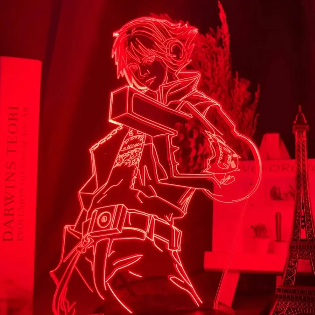 Lampe 3D LED Ezreal de couleur rouge
