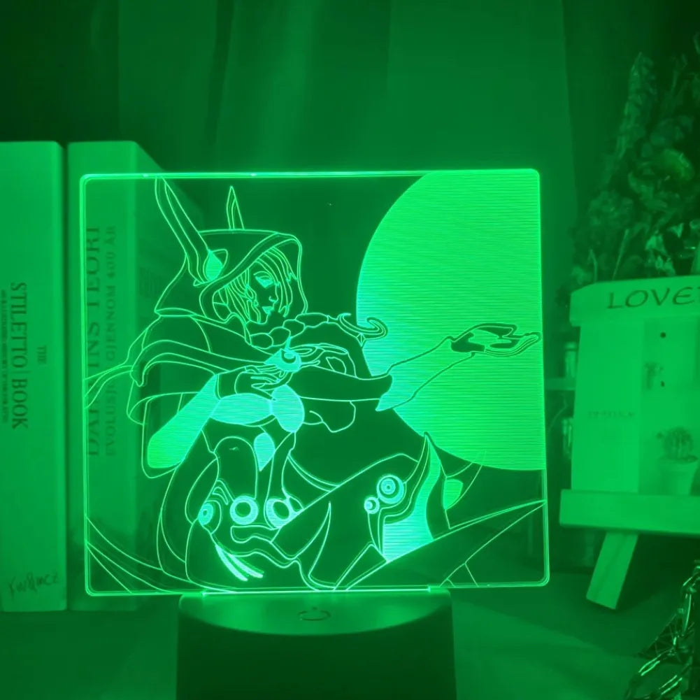 Lampe 3D LED Xayah de couleur verte