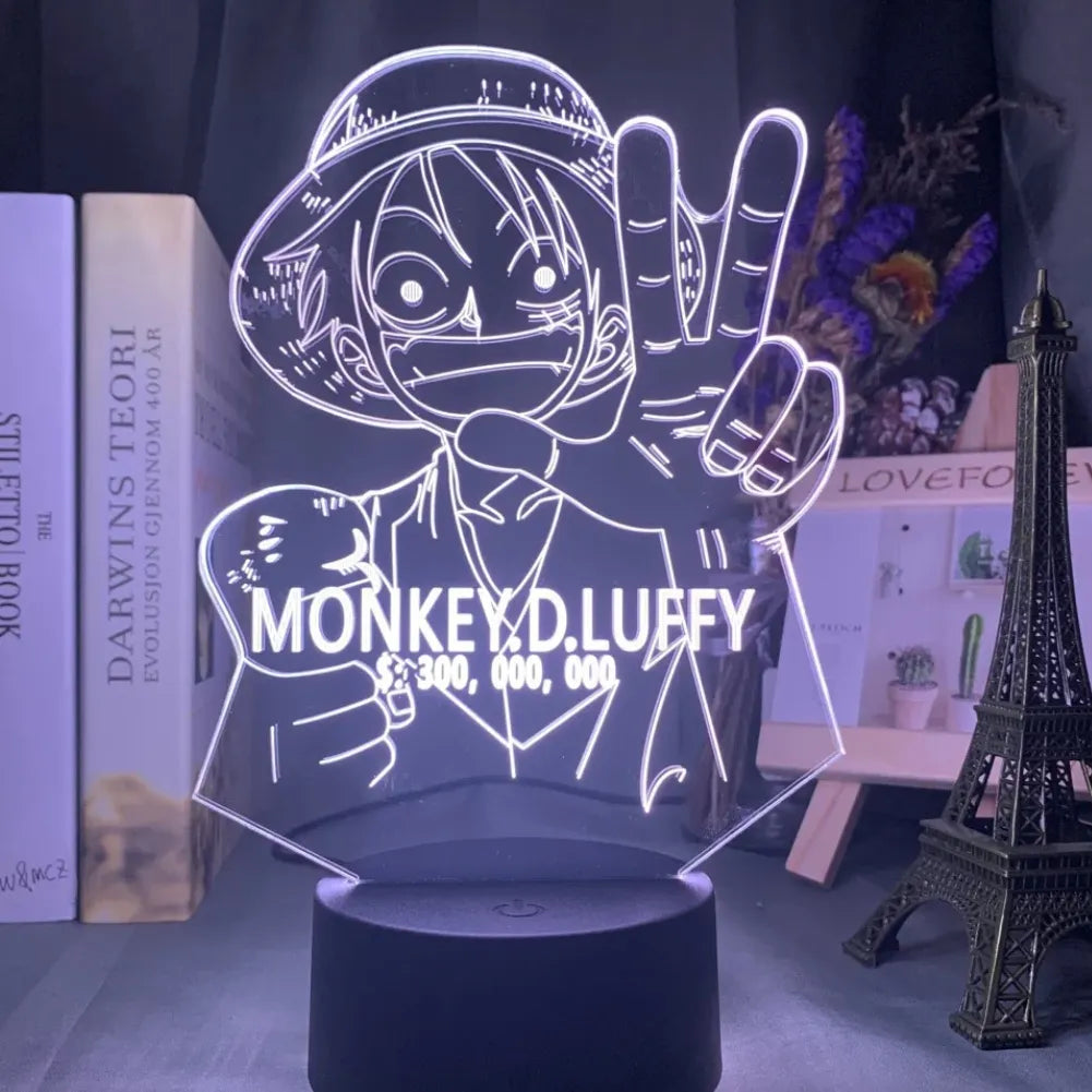 Reproduction fidèle de Monkey D. Luffy en lampe 3D