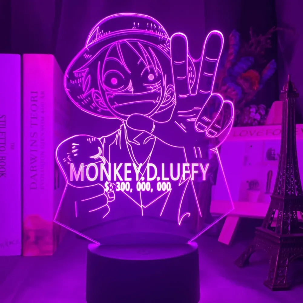 Lampe LED Monkey D. Luffy, idéale pour soirées gaming