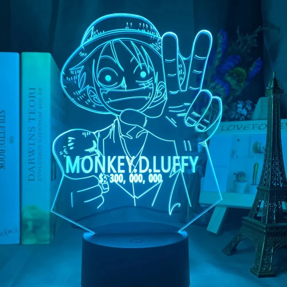 Lampe 3D Monkey D. Luffy avec éclairage multicolore