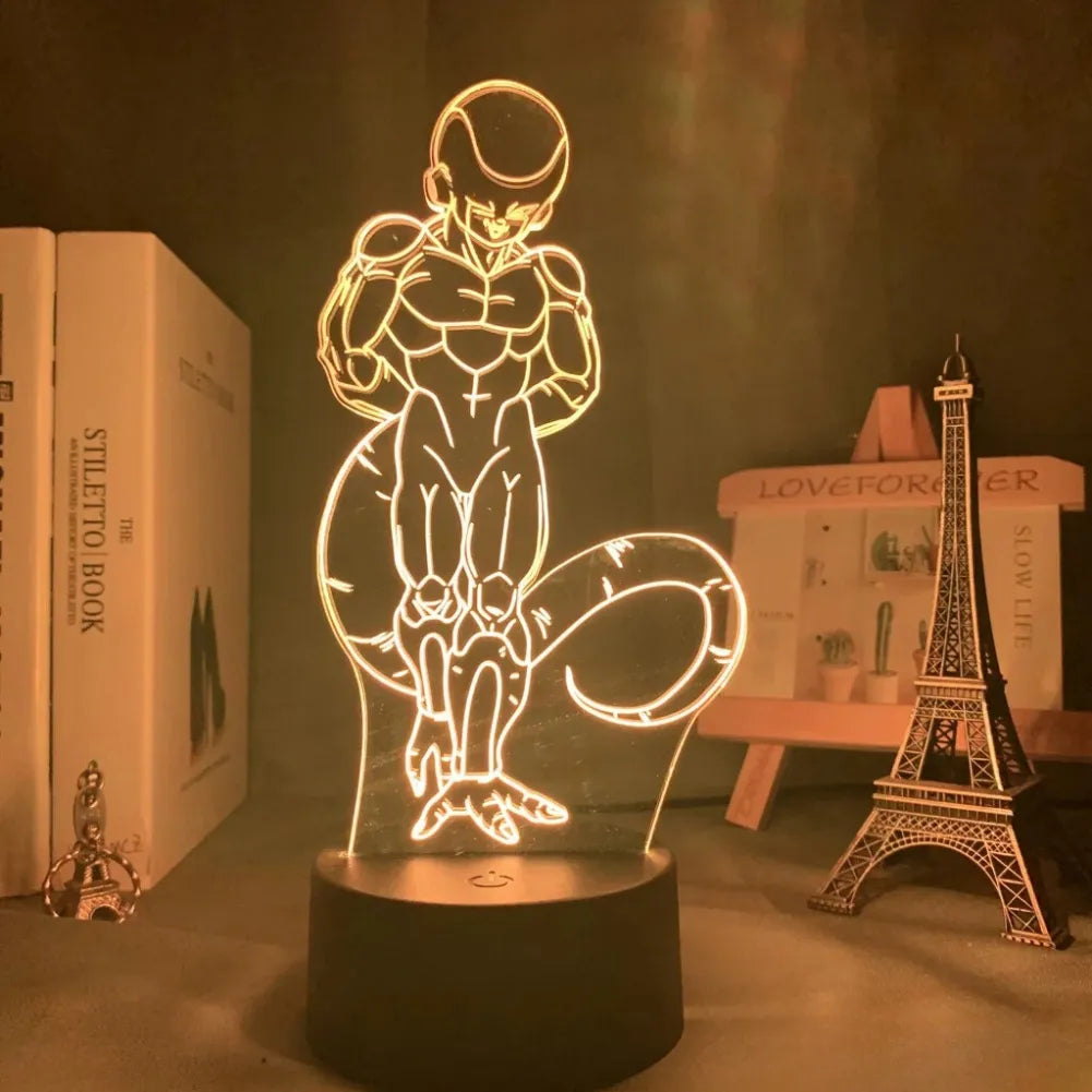 Lampe LED 3D Freezer Forme Finale allumée jaune