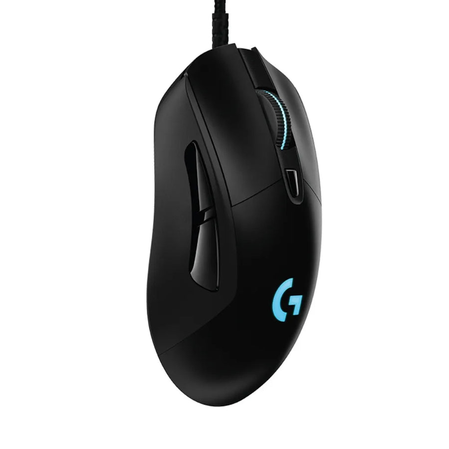 Souris Logitech G403 HERO noire, éclairage LIGHTSYNC sur la molette et le logo