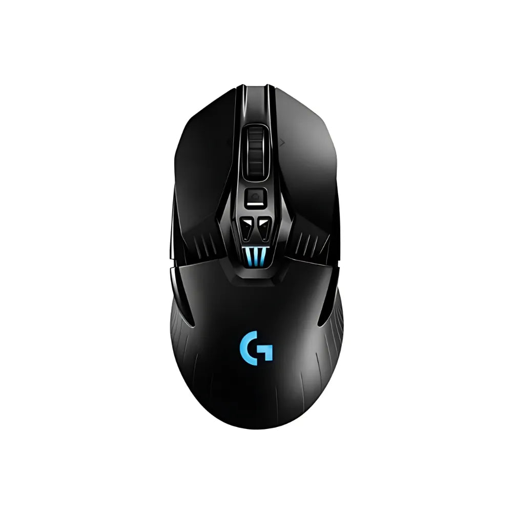 Vue avant de la Logitech G903 LIGHTSPEED avec éclairage RGB acti
