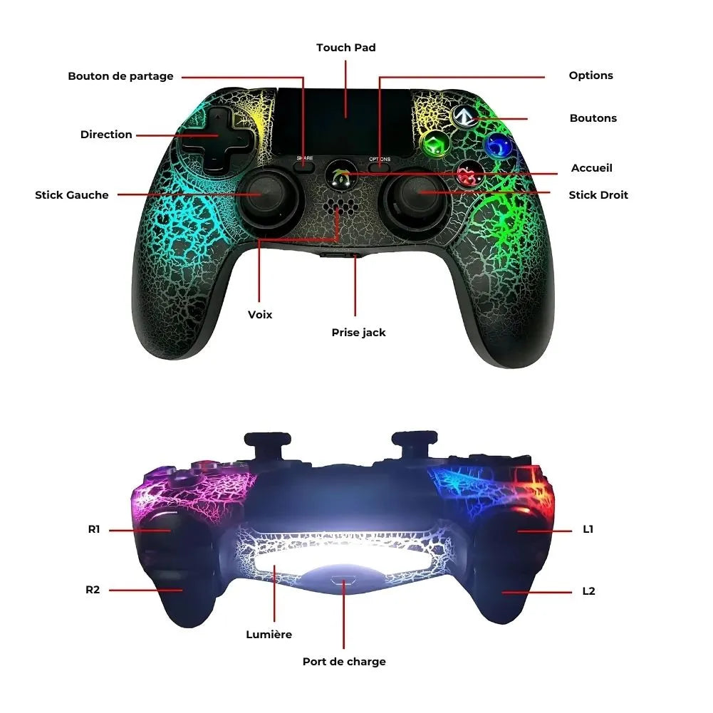 Manette PS4 RGB 