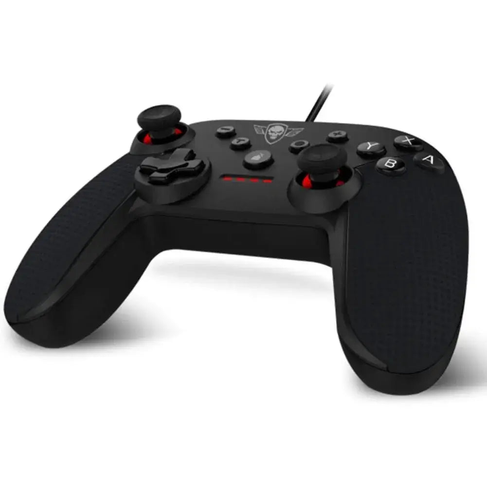 Vue rapprochée des sticks asymétriques de la manette