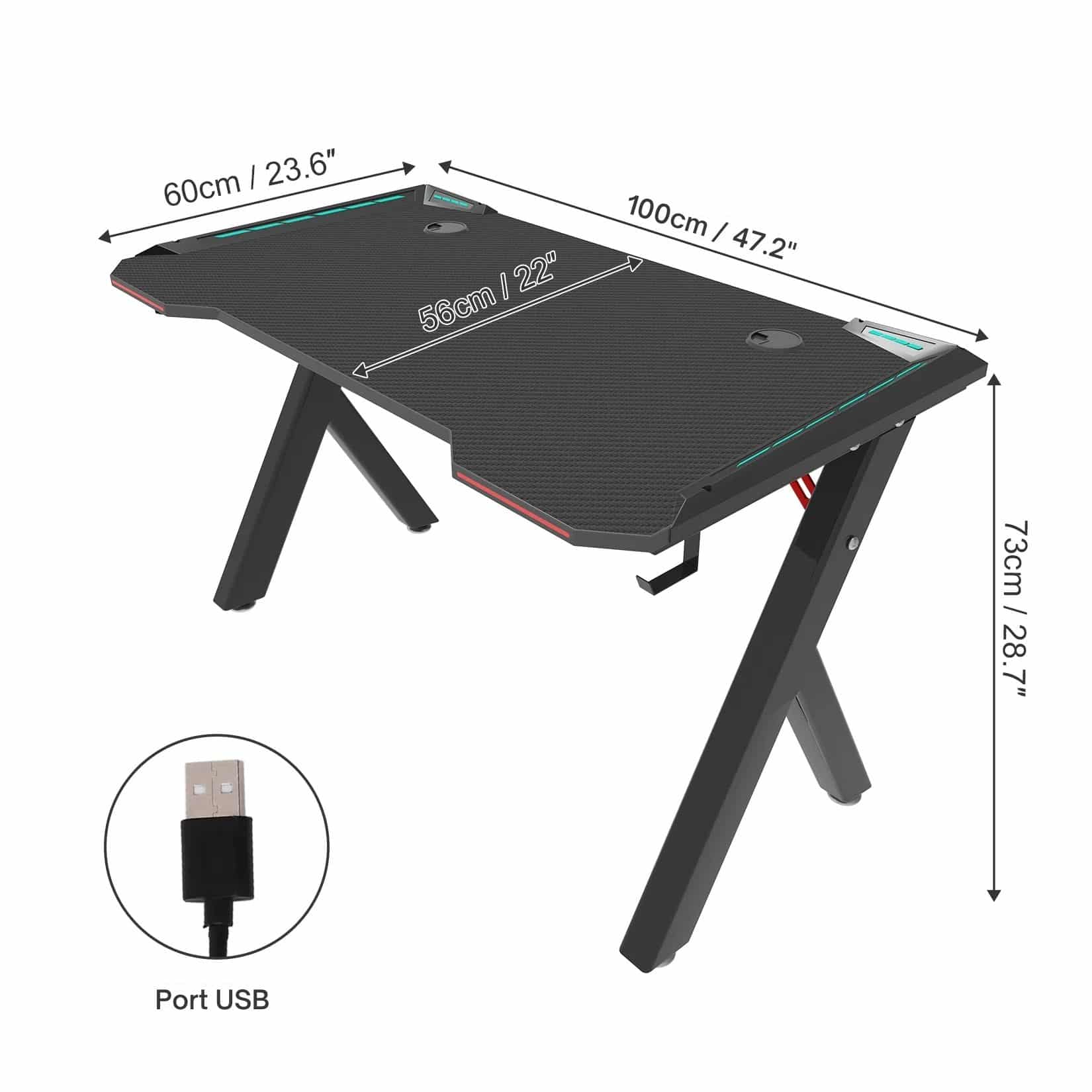 Bureau gamer mesure petit modele