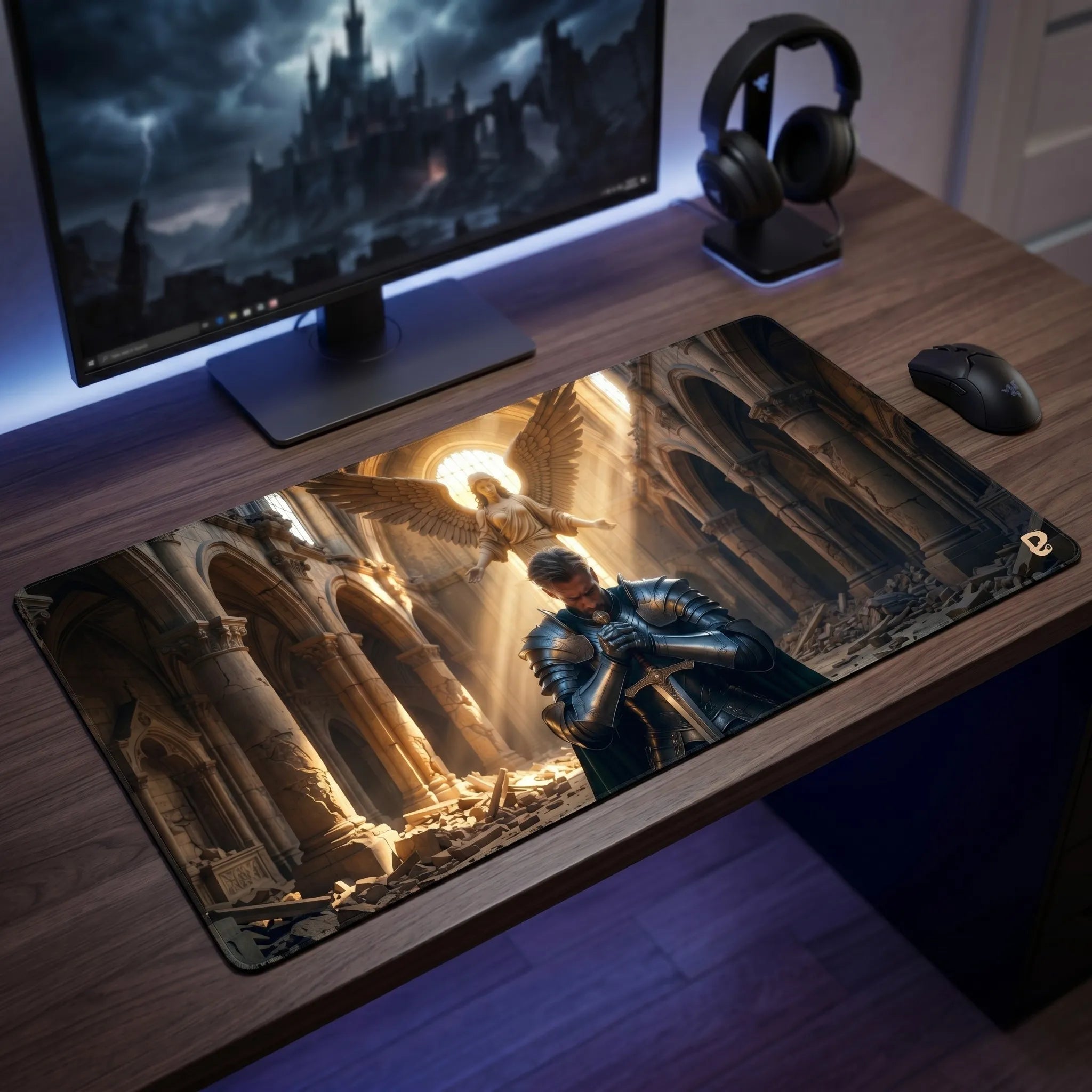 Tapis de souris XXL Chevalier | PopMyPad | 900x400mm | 3mm | Glisse et Précision