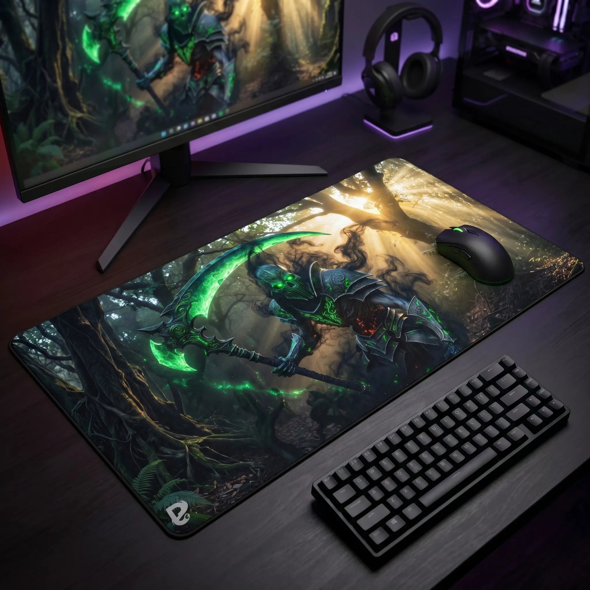 Tapis de souris Gamer Faucheur Vert | PopMyPad | 900x400mm | 3mm | Précision incroyable