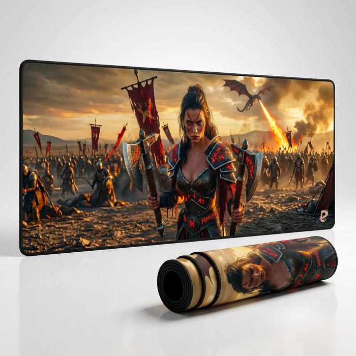 Was er nicht leistet — XXL-Mauspad Fantasy-Kriegerin | PopMyPad | 900x400 mm | 3 mm | rutschfest, hochpräzise