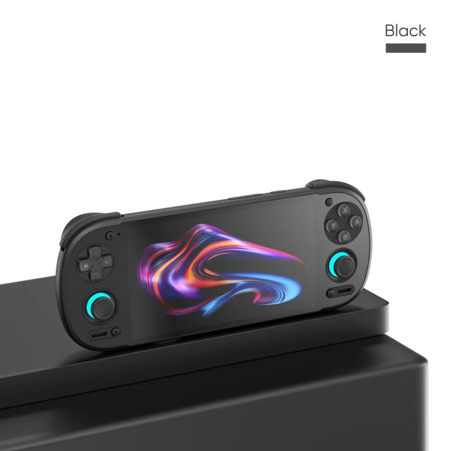 Retroid Pocket 6 noire, console portable rétro, dessus avec croix directionnelle