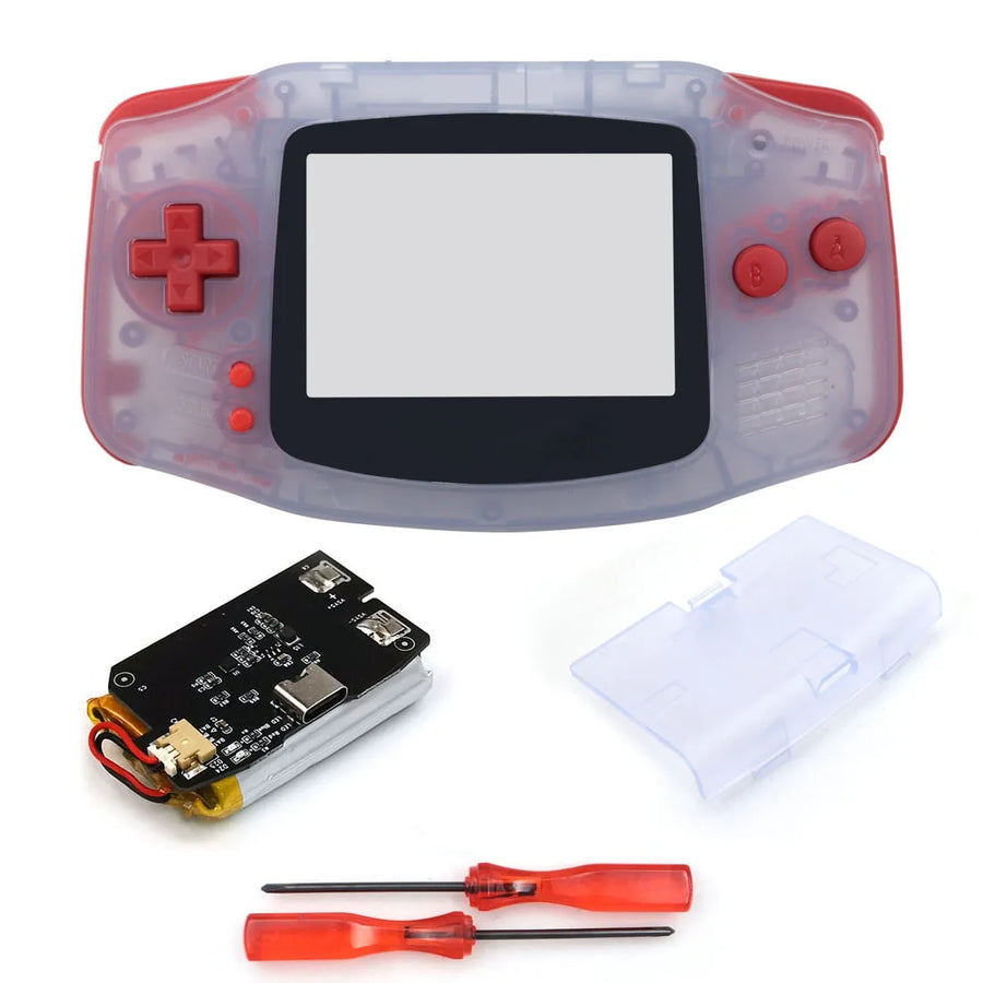Hispeedido GBA shell with rechargeable battery, glacier and red — image 25