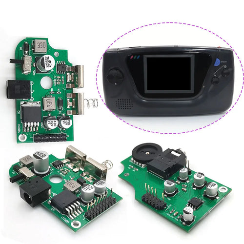 Vorgelötete Netzteil- oder Lautstärkeplatine für Game Gear — neue Bauteile bereits bestückt