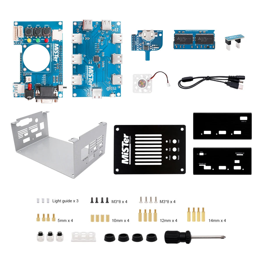 Boîtier métallique MiSTer FPGA et cartes filles au format MiSTer — Kit MiSTer 128 Mo