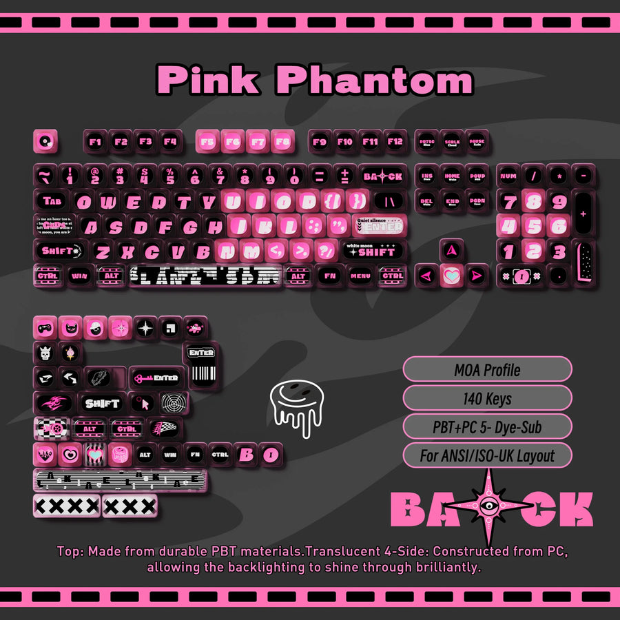 Set de keycaps PBT Akko, profils MOG/MOA/MAO, dye-sublimation 5 faces, tiges MX (visuel 71)