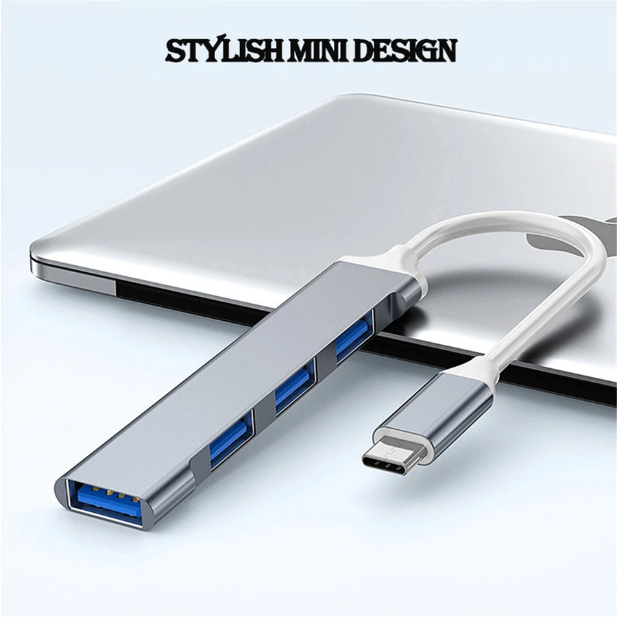 Hub USB 4 ports avec câble court, connecteur USB-A ou USB-C — visuel 9