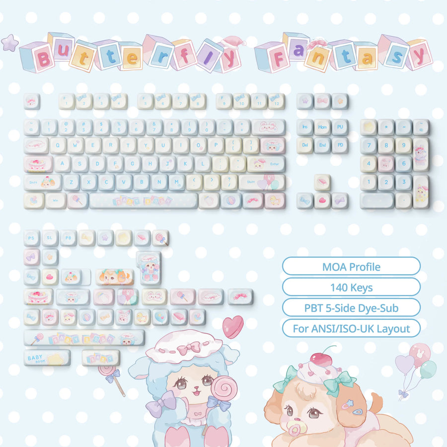 Set de keycaps PBT Akko, profils MOG/MOA/MAO, dye-sublimation 5 faces, tiges MX (visuel 59)