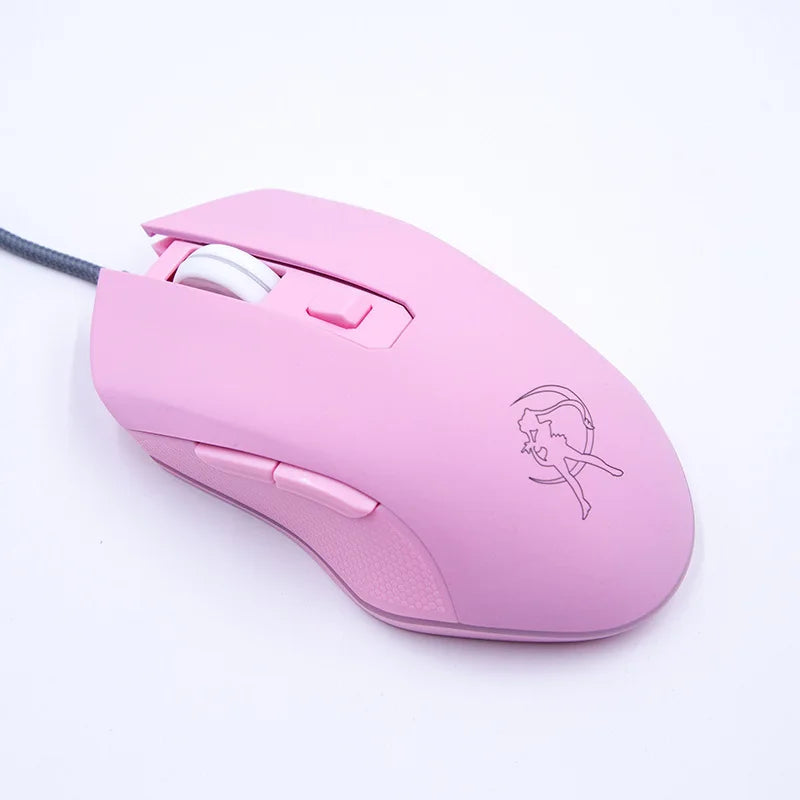 Souris Gaming Rose Filaire, souris gamer filaire coloris rose, visuel principal