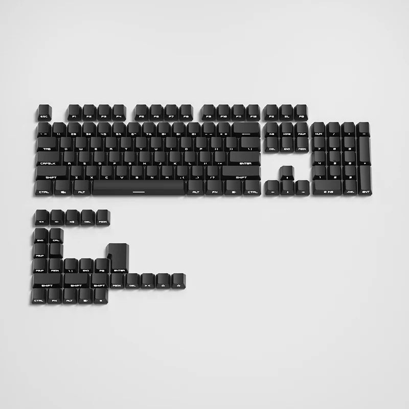 Jeu de keycaps PBT double injection, profil OEM, impression sur la face avant, clavier MX — Noir nuit