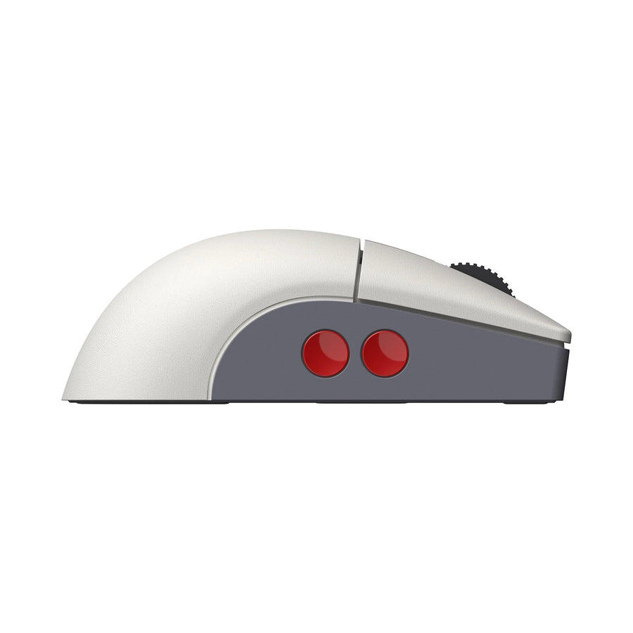 Maus 8BitDo Retro R8 N Edition von der anderen Seite, symmetrische Form
