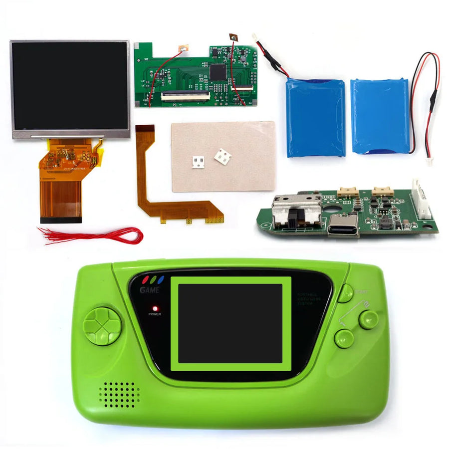 Hispeedido backlit screen kit for Game Gear, version with green shell — image 14