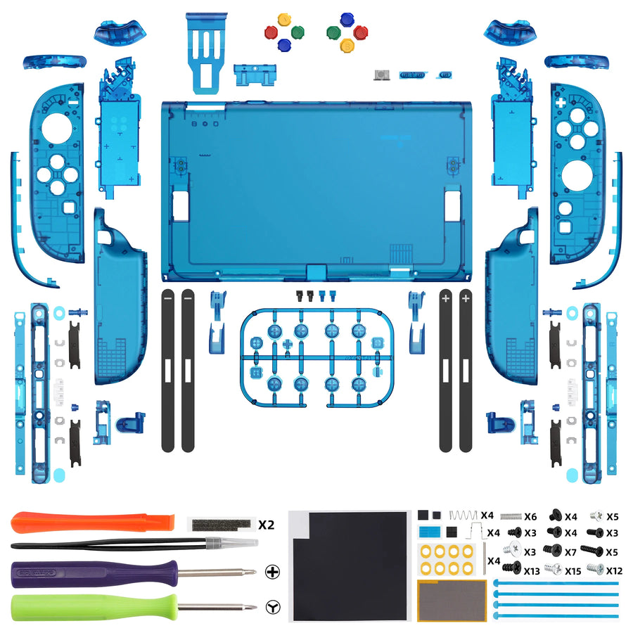 eXtremeRate shell with buttons for Joy-Con 2, Translucent blue — image 28