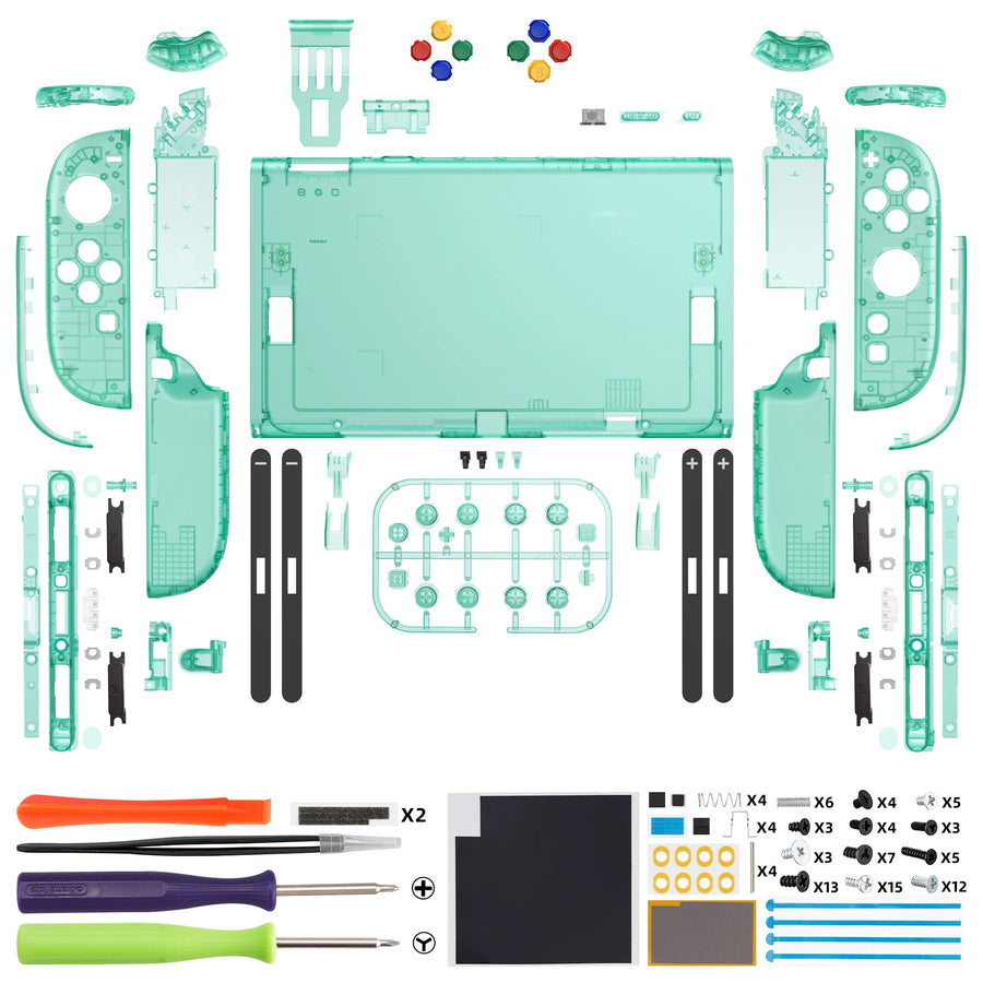 eXtremeRate shell with buttons for Joy-Con 2, Translucent emerald green — image 27
