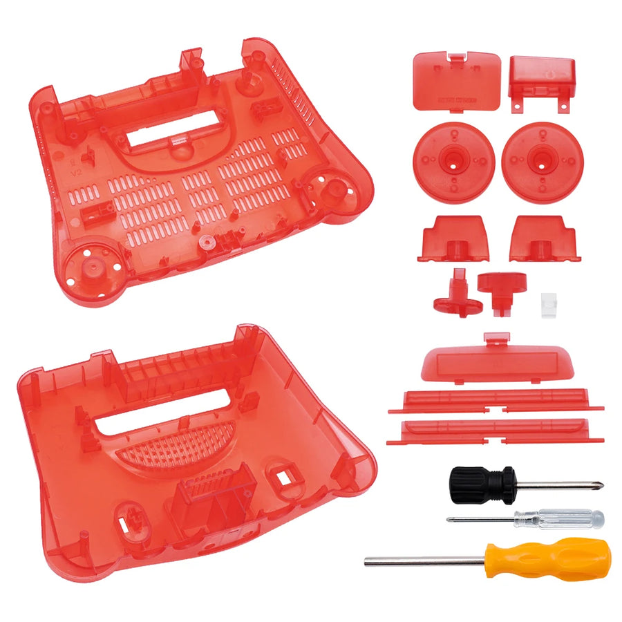 BitFunx translucent shell for N64, clear cherry red — image 36