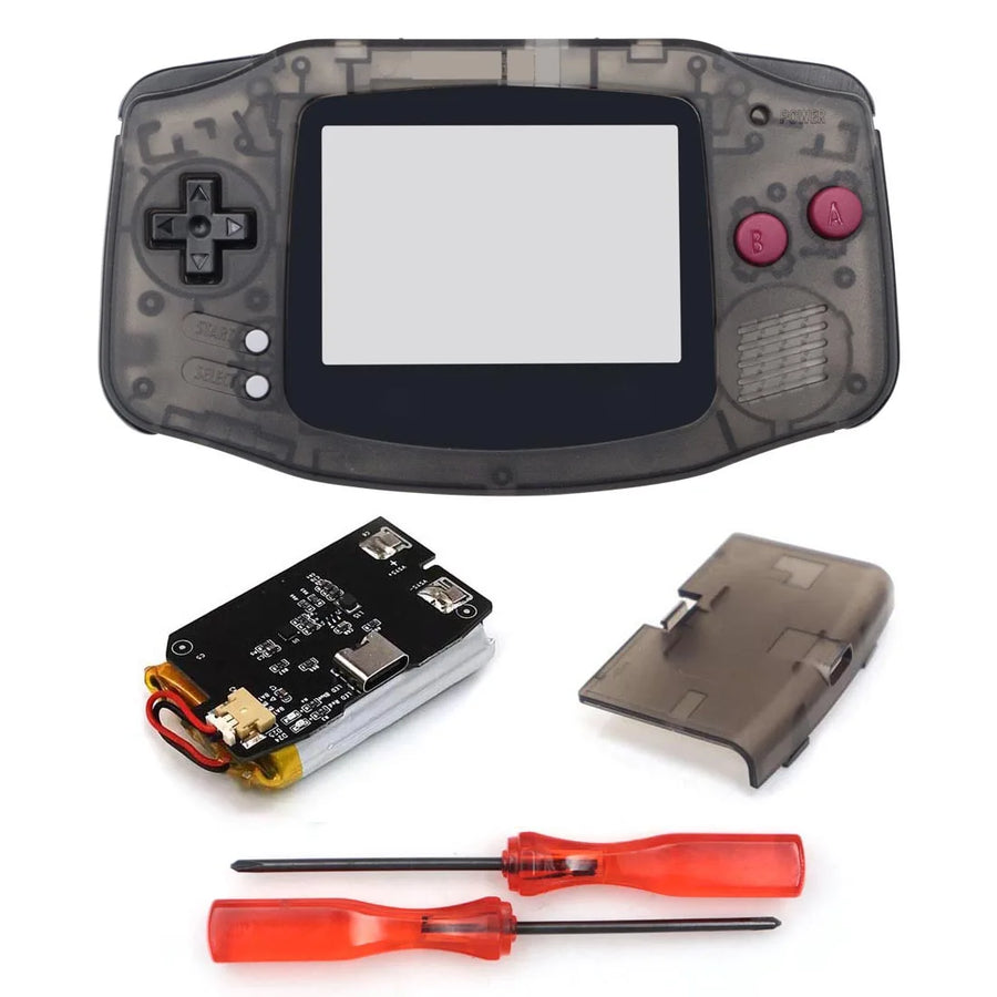 Hispeedido GBA shell with rechargeable battery, classic translucent black — image 17
