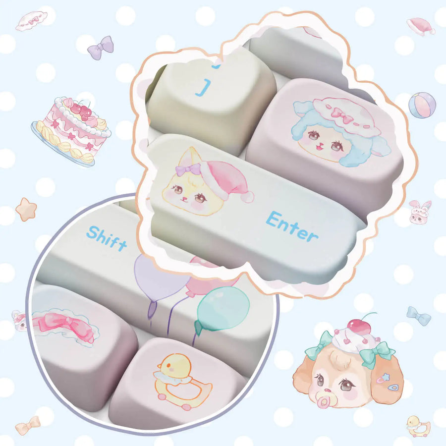 Set de keycaps PBT Akko, profils MOG/MOA/MAO, dye-sublimation 5 faces, tiges MX (visuel 45)