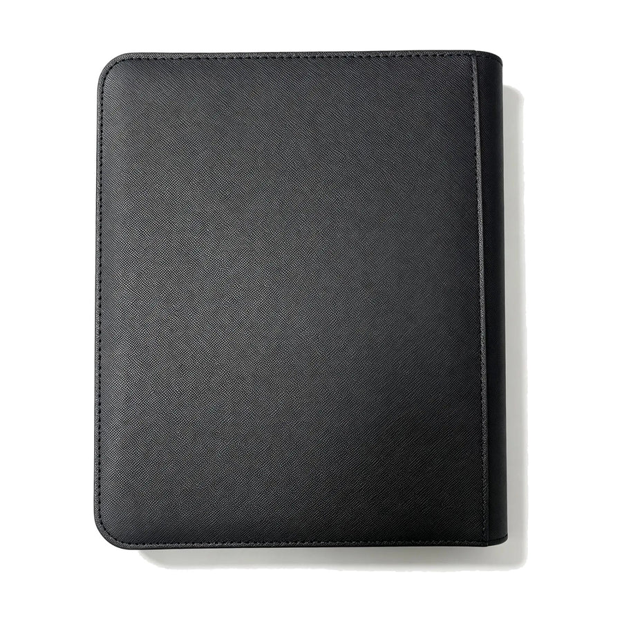 Homefish Toploader-Ordner mit 4 Taschen, geschlossen, fester schwarzer Einband