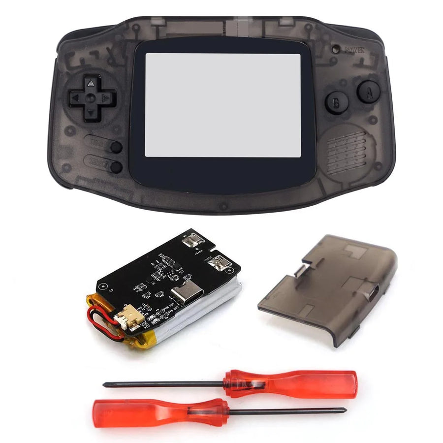 Hispeedido GBA shell with rechargeable battery, translucent black — image 15