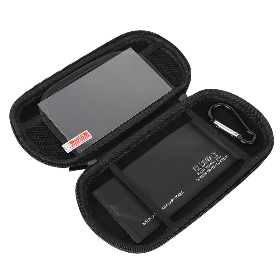 Étui rigide EVA noir pour console portable TrimUI Smart Pro avec film en verre trempé — visuel 4
