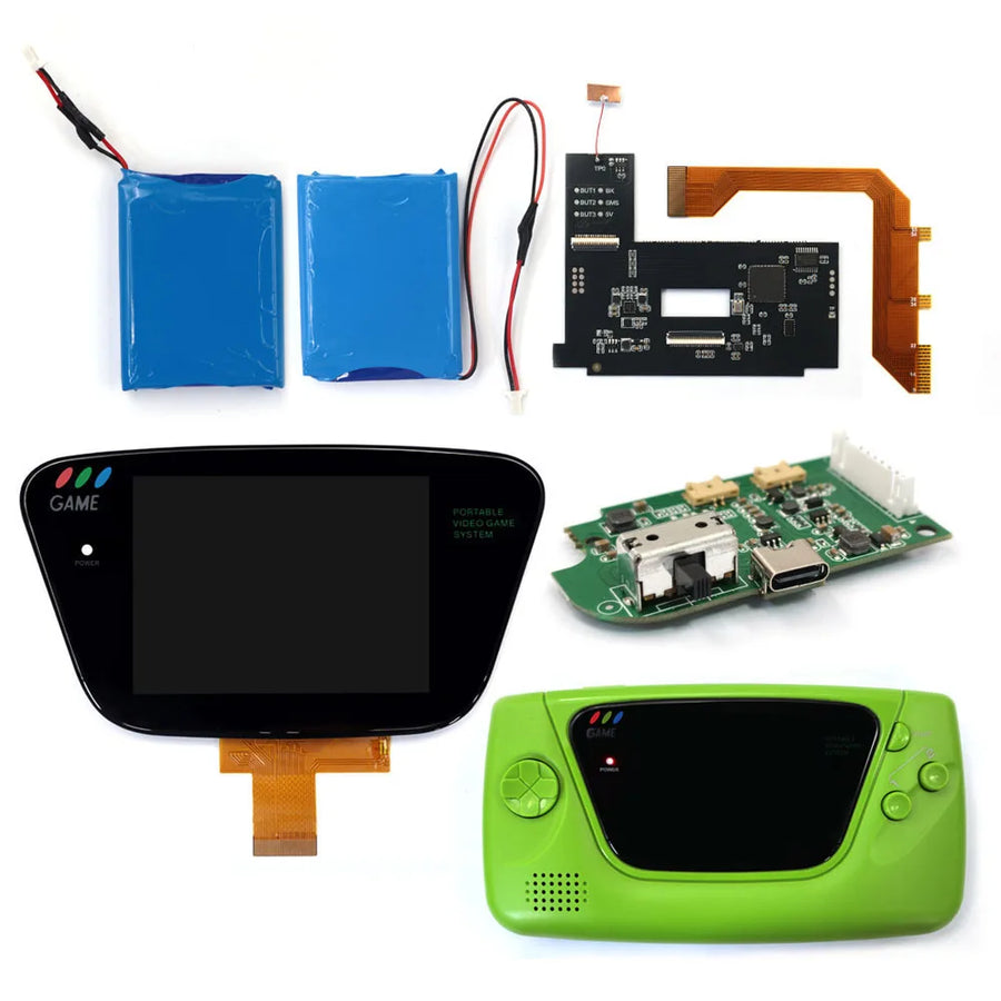 Game-Gear-IPS-Bildschirmkit mit Gehäuse (grün) und Akku
