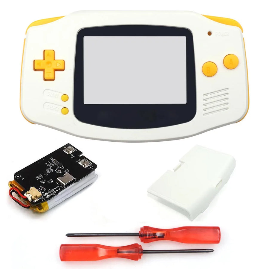 Hispeedido GBA shell with rechargeable battery, white and yellow — image 20