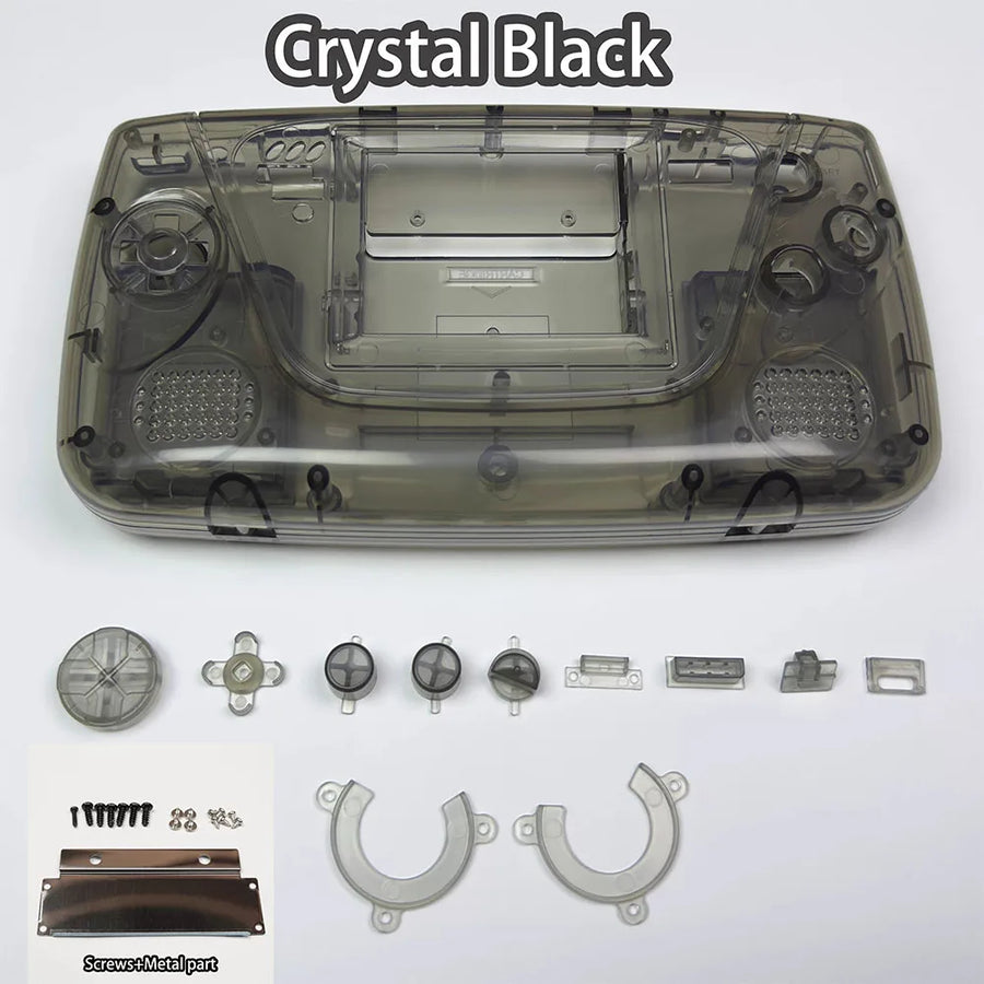 Game-Gear-Gehäuse (transparent schwarz) mit Tasten