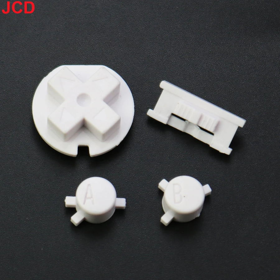 Jeu de boutons de remplacement pour Game Boy Color : A, B, croix directionnelle, Start et Select — Blanc