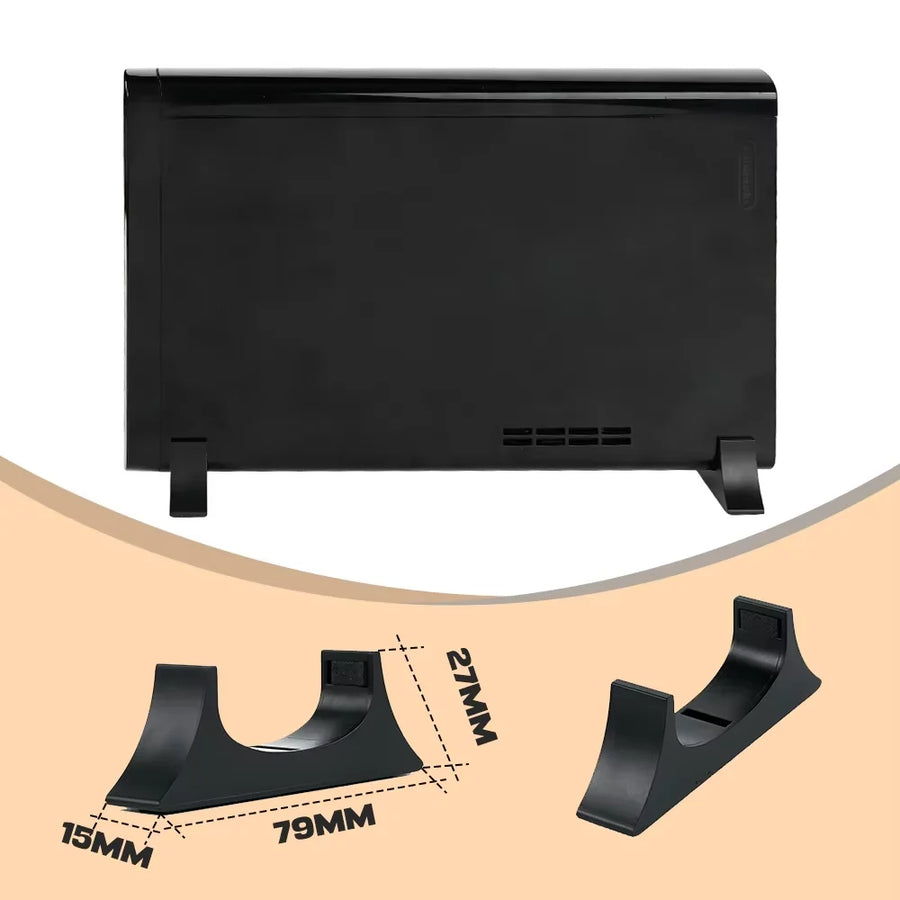Pieds de support horizontal pour Wii U : dimensions 79 × 27 × 15 mm et console posée à plat